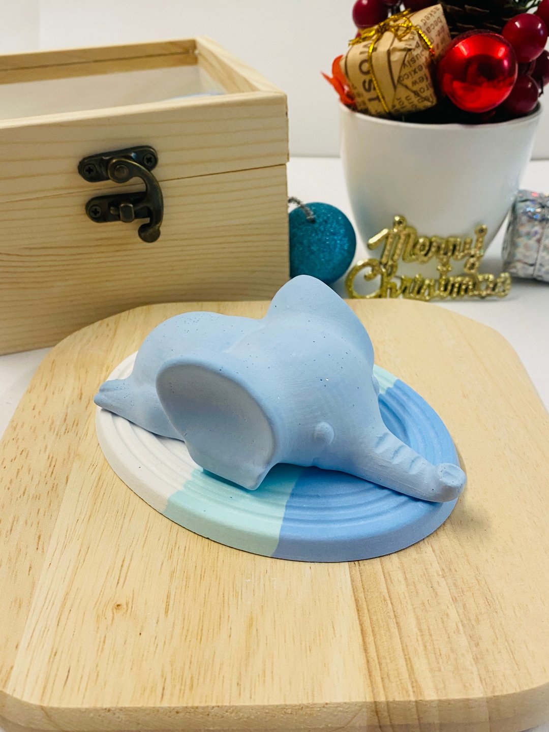 小象趴扩香石 Baby Elephant Aroma Stone - 香薰/精油/线香 - 其他材质 蓝色