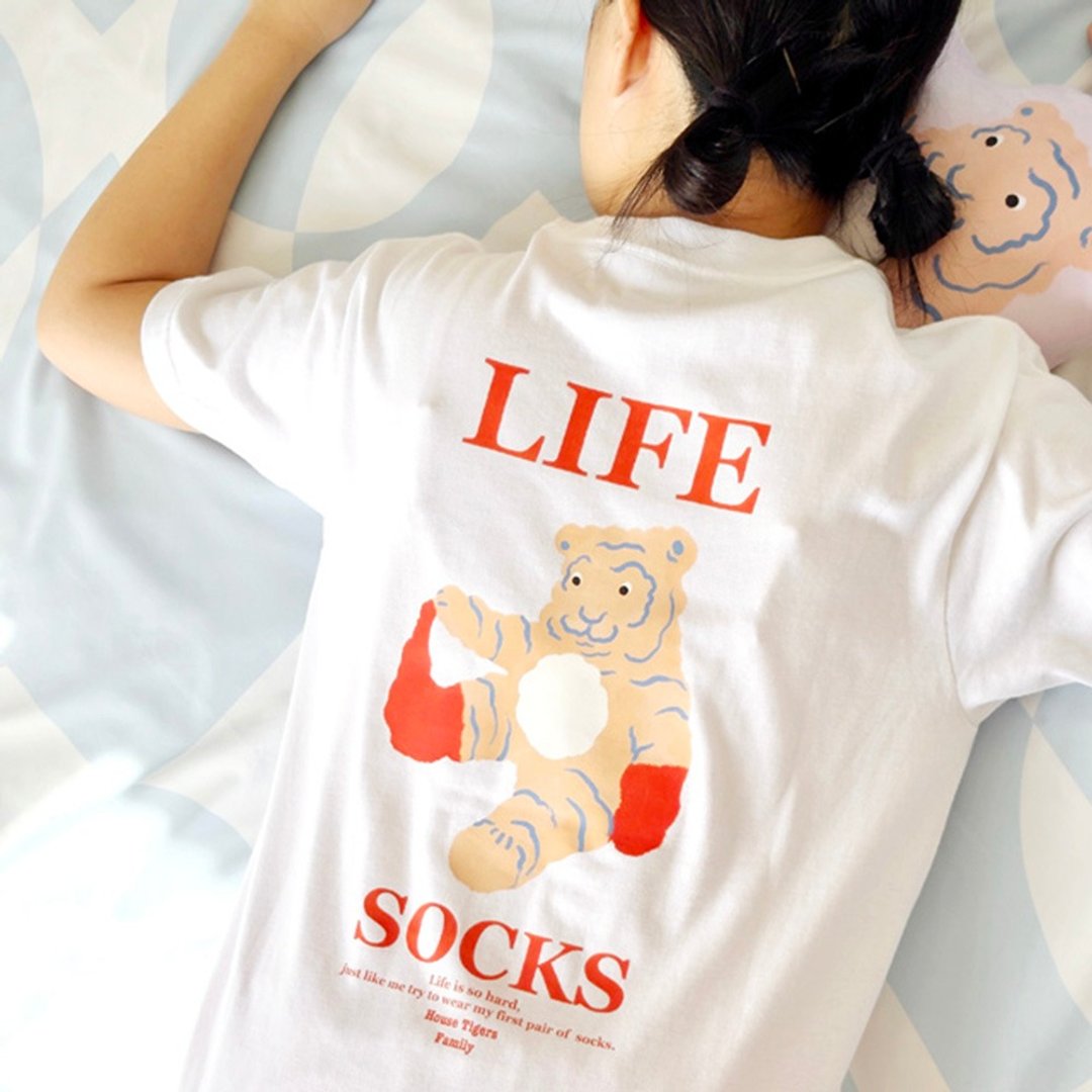LIFESOCKS 背后大图款 | 夏日棉T - 中性连帽卫衣/T 恤 - 棉 多色