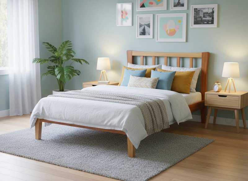 皇冠实木床架-单人3尺5 - 其他家具 - 木头 