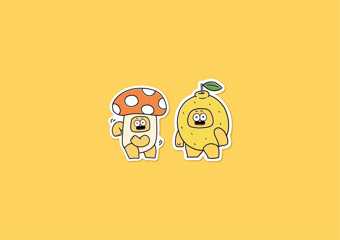 Set of 2 stickers_B - 贴纸 - 塑料 黄色