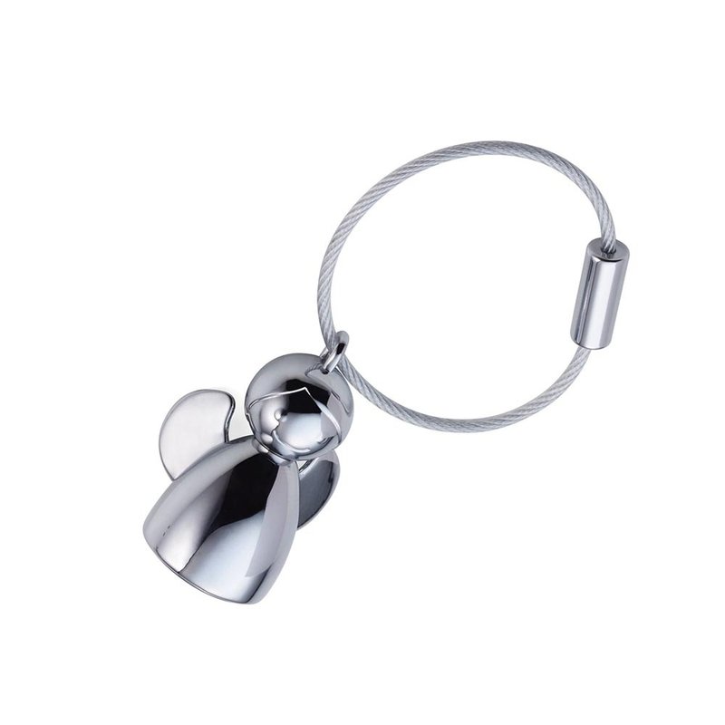 【客制化雷射刻印】守护天使钥匙圈 - 钥匙链/钥匙包 - 其他金属 银色