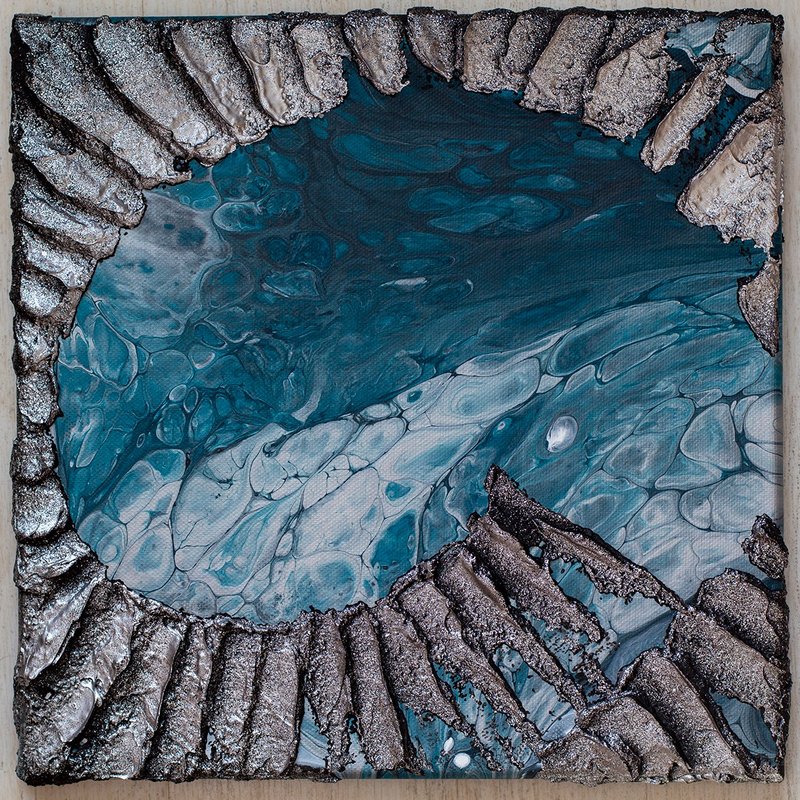 抽象主义。压克力。在画布上绘画。原来的。蓝色的海洋。海。礼物 - 海报/装饰画/版画 - 压克力 蓝色