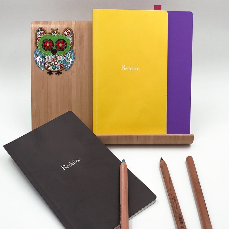 立体刺绣布贴纸 - 猫头鹰眼花了 - 贴纸 - 绣线 绿色