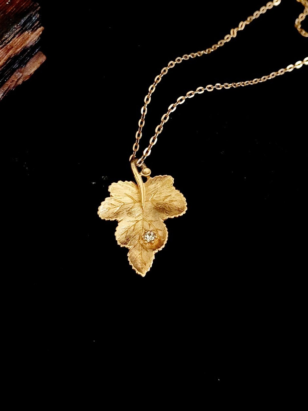vintage jewelry AVON 典雅金叶莱茵 项链 - 项链 - 其他金属 
