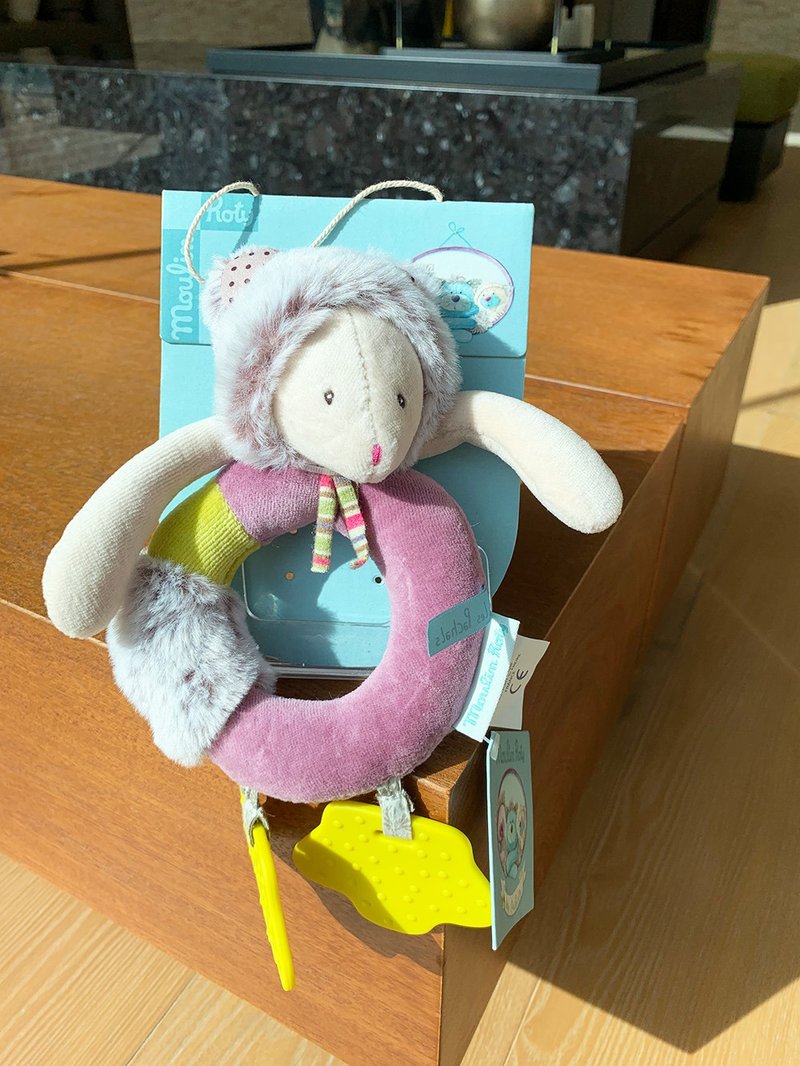 法国 Moulin Roty 帕奇鼠安抚手摇铃 22cm - 满月礼盒 - 其他材质 紫色
