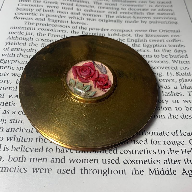 Vintage 英国 立体绒布花草粉饼盒 - 其他 - 其他金属 