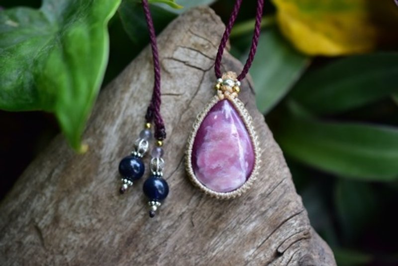 柔美花语 87 克拉玫瑰红宝石编绳坠饰 87 - 项链 - 宝石 