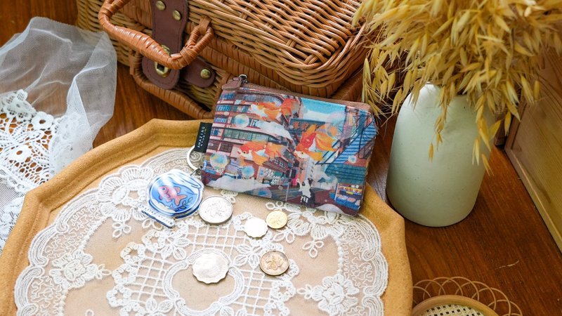 【猫游街角 - 鱼乐无穷】 帆布零钱袋丨Amazing Studio - 零钱包 - 棉．麻 白色