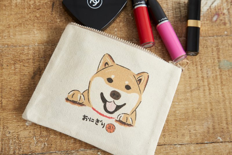 小饭团  柴柴小小包  哈啰柴 限量 - 化妆包/杂物包 - 棉．麻 金色