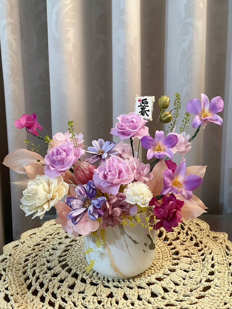 【花诉花艺】石斛兰永生桌花/开幕花礼/升迁花礼/祝贺花礼/乔迁 - 干燥花/捧花 - 植物．花 多色