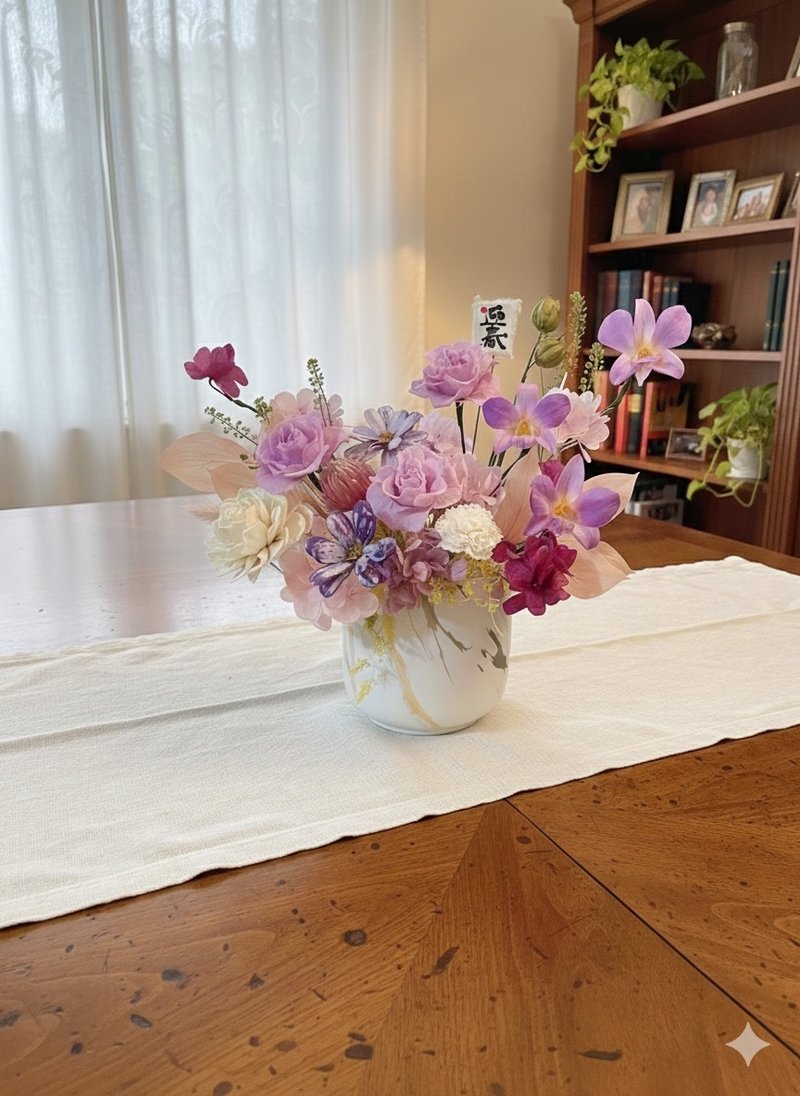 【花诉花艺】石斛兰永生桌花/开幕花礼/升迁花礼/祝贺花礼/乔迁 - 干燥花/捧花 - 植物．花 多色