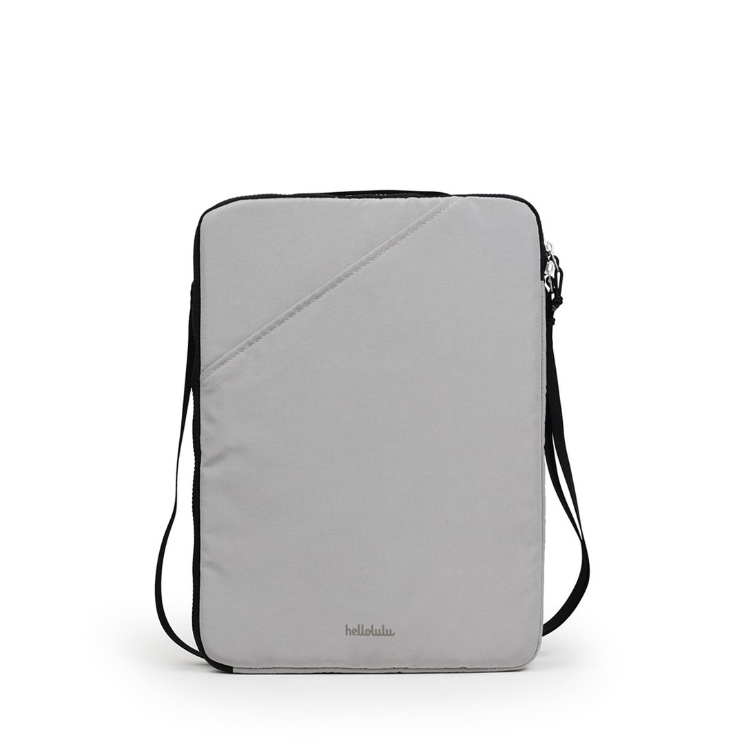 ATELJEE系列 | 16寸笔电斜背手提包 EILIF (雾灰) MacBook 适用 - 电脑包 - 聚酯纤维 灰色