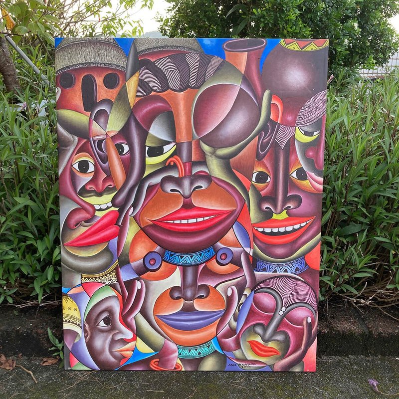 【V064-面孔的旋律】坦桑尼亚手绘无框画,挂画 - 海报/装饰画/版画 - 其他材质 