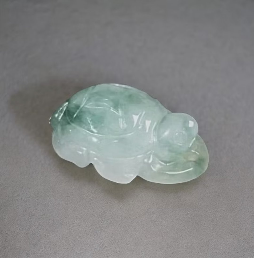 【吉祥·长寿】冰种飘花翡翠乌龟 | 天然缅甸玉翡翠A货 | 送礼 - 摆饰 - 玉石 多色