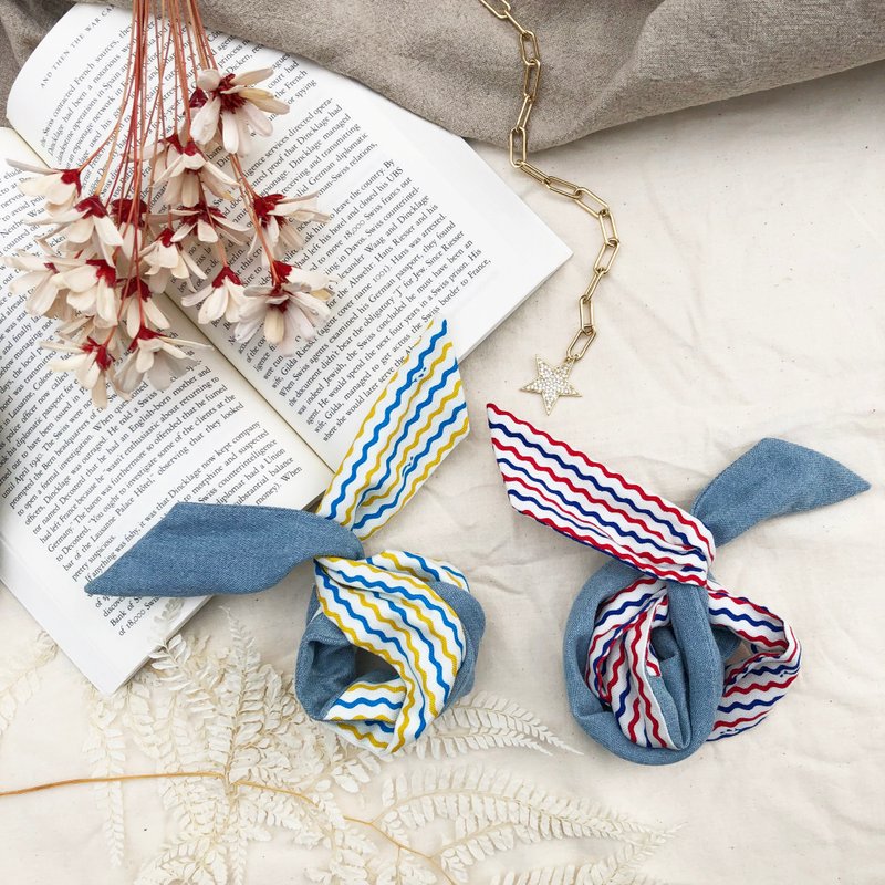 鱼儿鱼儿 / 黄 蓝 红 牛仔 / 软铁丝 铁丝 发带 发箍 - 发带/发箍 - 棉．麻 