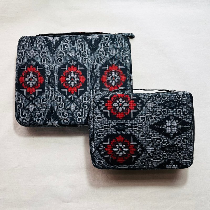 9入拉链大笔专用笔袋 - 铅笔盒/笔袋 - 棉．麻 黑色