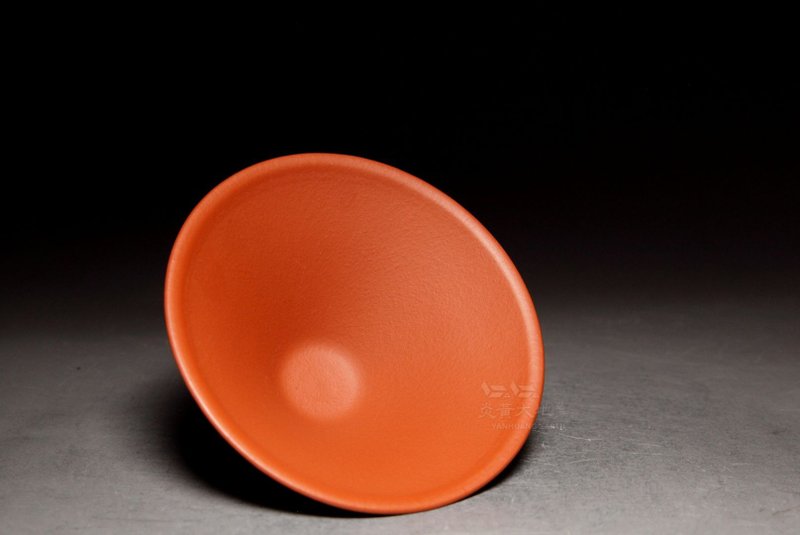 【斗笠杯】炎黄大地艺术 龙山堂 赵庄朱泥大红袍 80cc - 茶具/茶杯 - 陶 红色