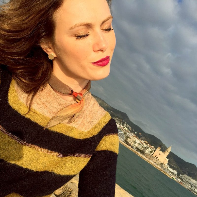 "High tide" 高级纯丝深色造型丝巾 巴黎的时尚元素 意大利制造 自在的体现 - 丝巾 - 丝．绢 