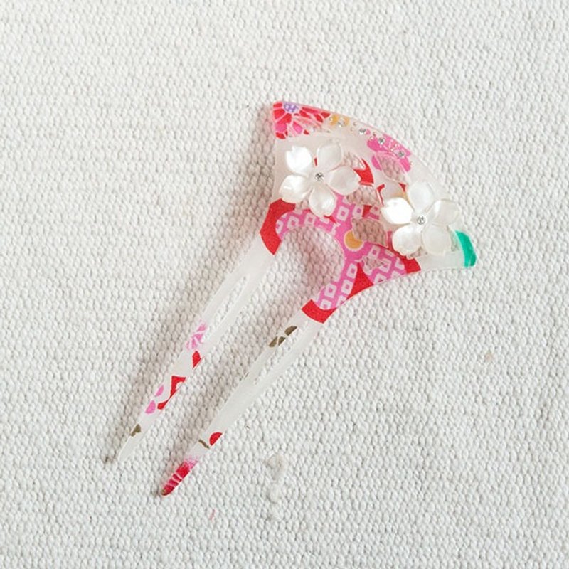 漾花,扇形发簪,发插,发饰-白 - 发饰 - 压克力 白色