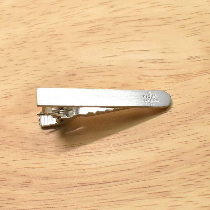雪花结晶 纹饰 银制领带夹 - 领带/领带夹 - 纯银 银色