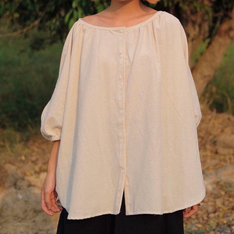 Natural Cotton Blouse 自然白棉质 Oversize 上衣 - 女装上衣 - 棉．麻 白色