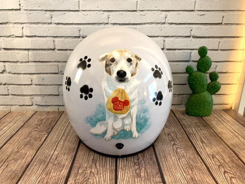 手绘疯 手绘 狗狗 猫猫 安全帽 彩绘 纪念 礼物 生日 情人节 - 订制画像 - 其他材质 多色