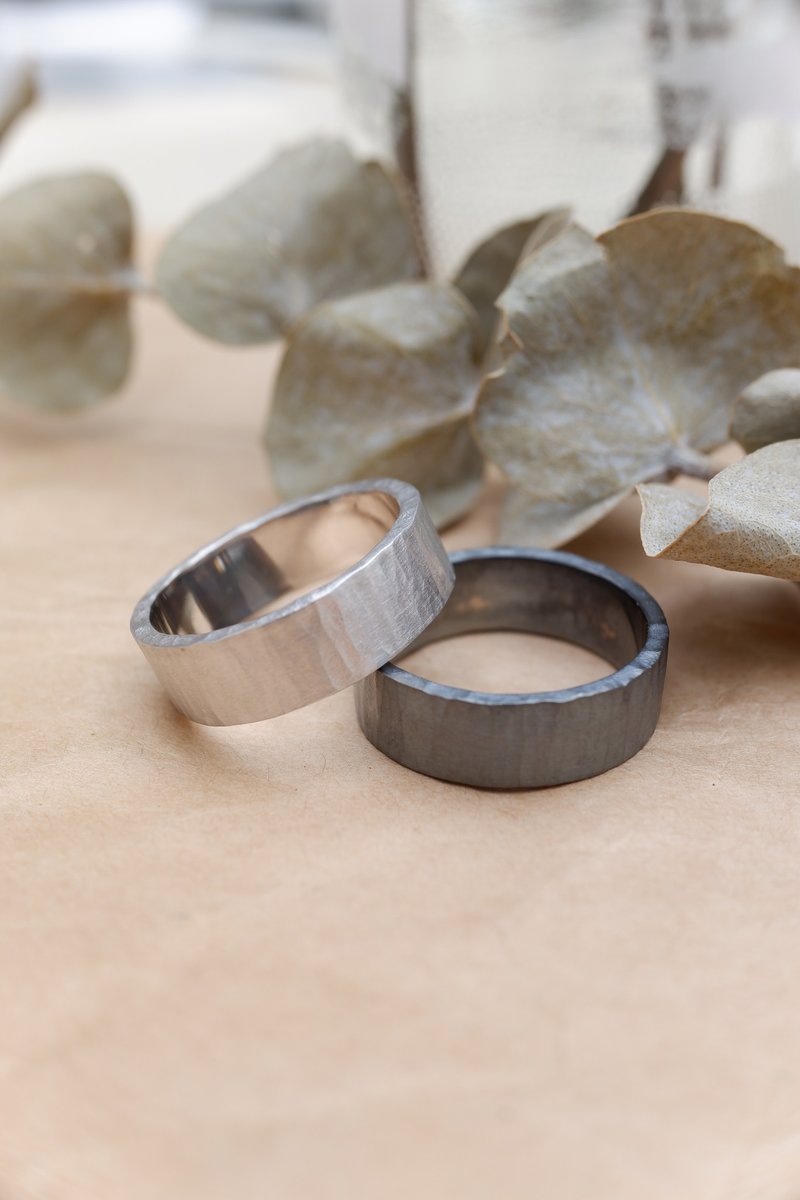 Hammered texture ring - 戒指 - 纯银 