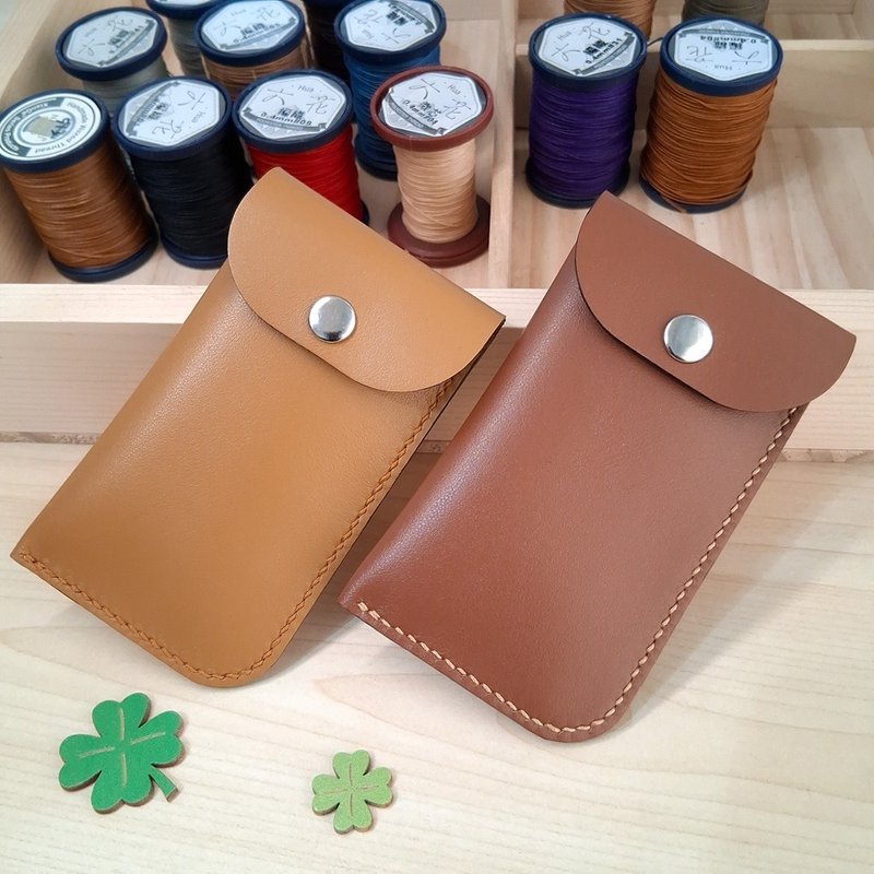 手工皮革小物收纳袋 / 随身碟袋 / 印章袋 / 2 色可选 - 化妆包/杂物包 - 真皮 