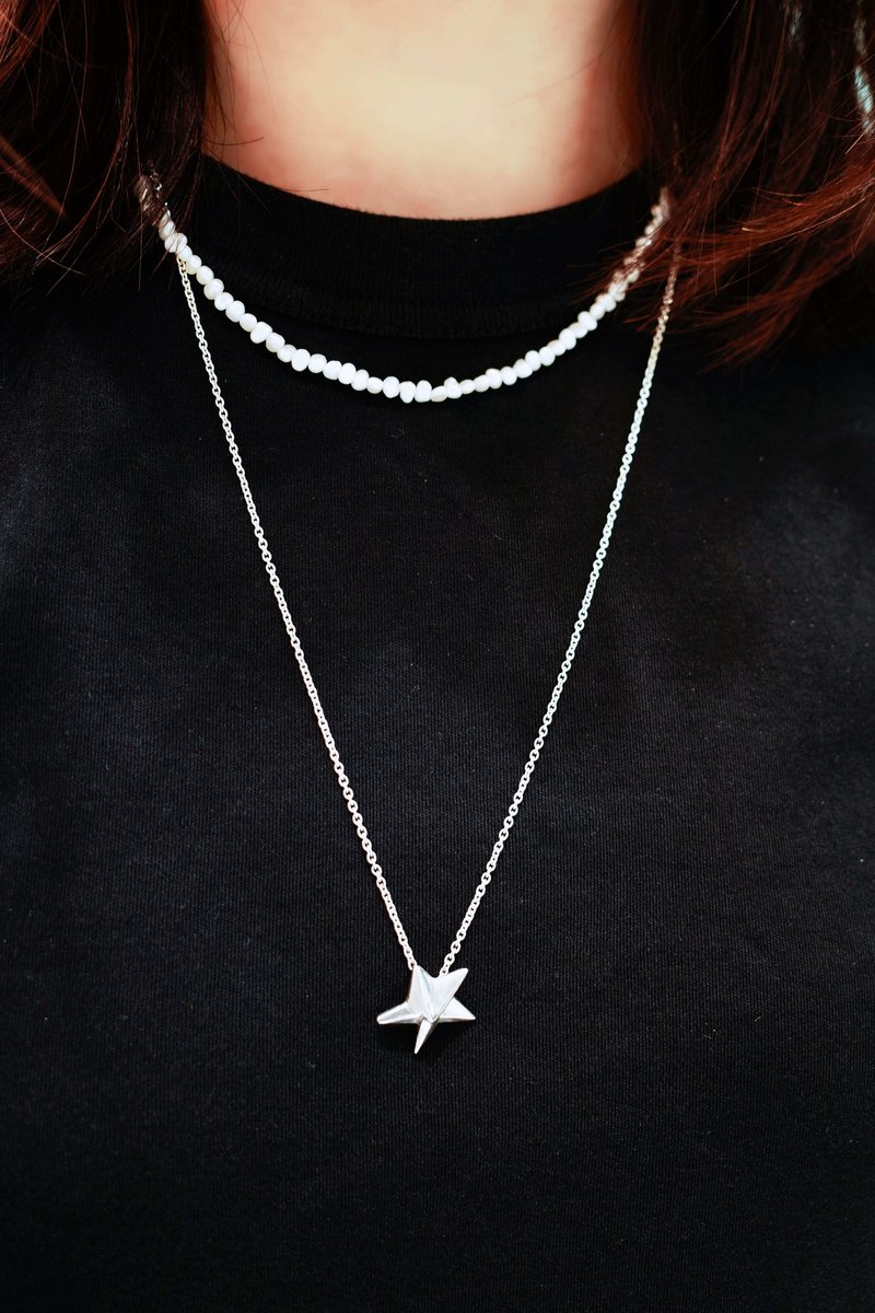 星星项链 - 项链 - 纯银 银色