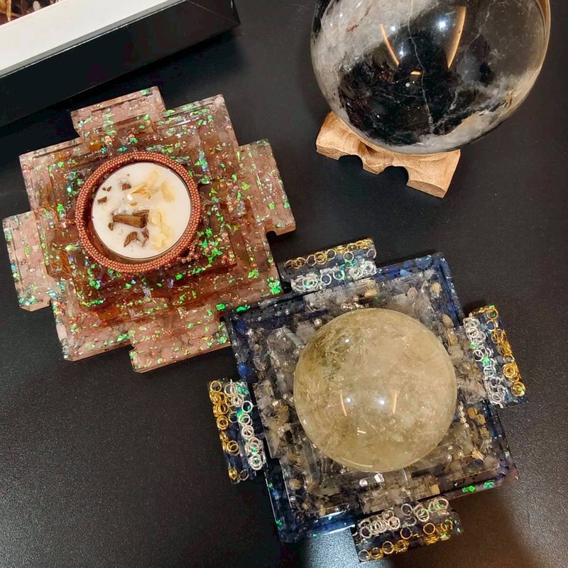 奥刚祭台烛台 × 灵气疗愈能量座 - 摆饰 - 水晶 