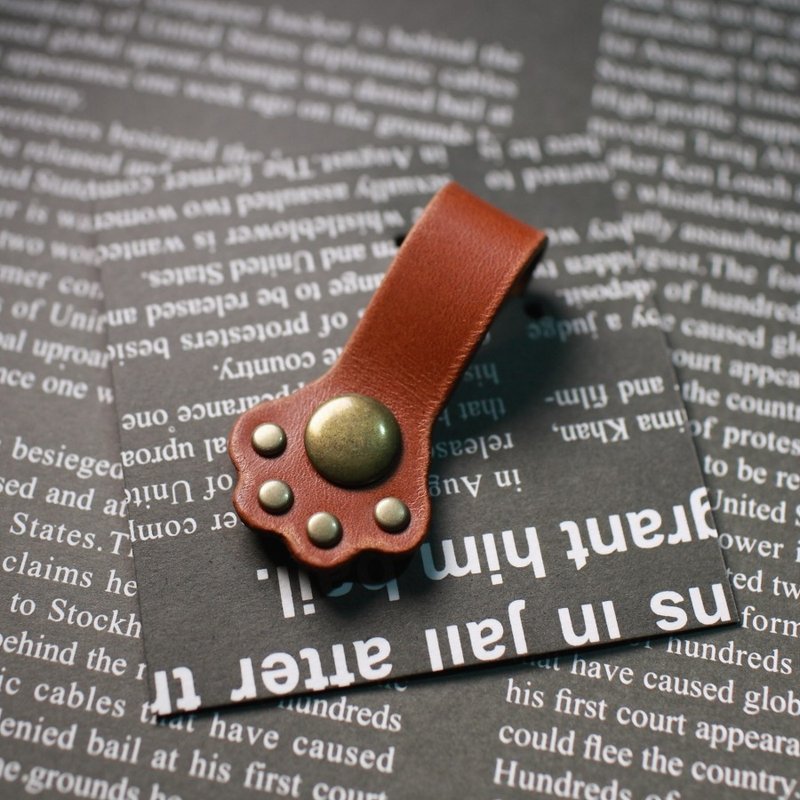 ONE+ 纯手工制 棕色 猫掌 肉球 束线器 Catty Palm (Cable tie) - 卷线器/电线收纳 - 真皮 咖啡色