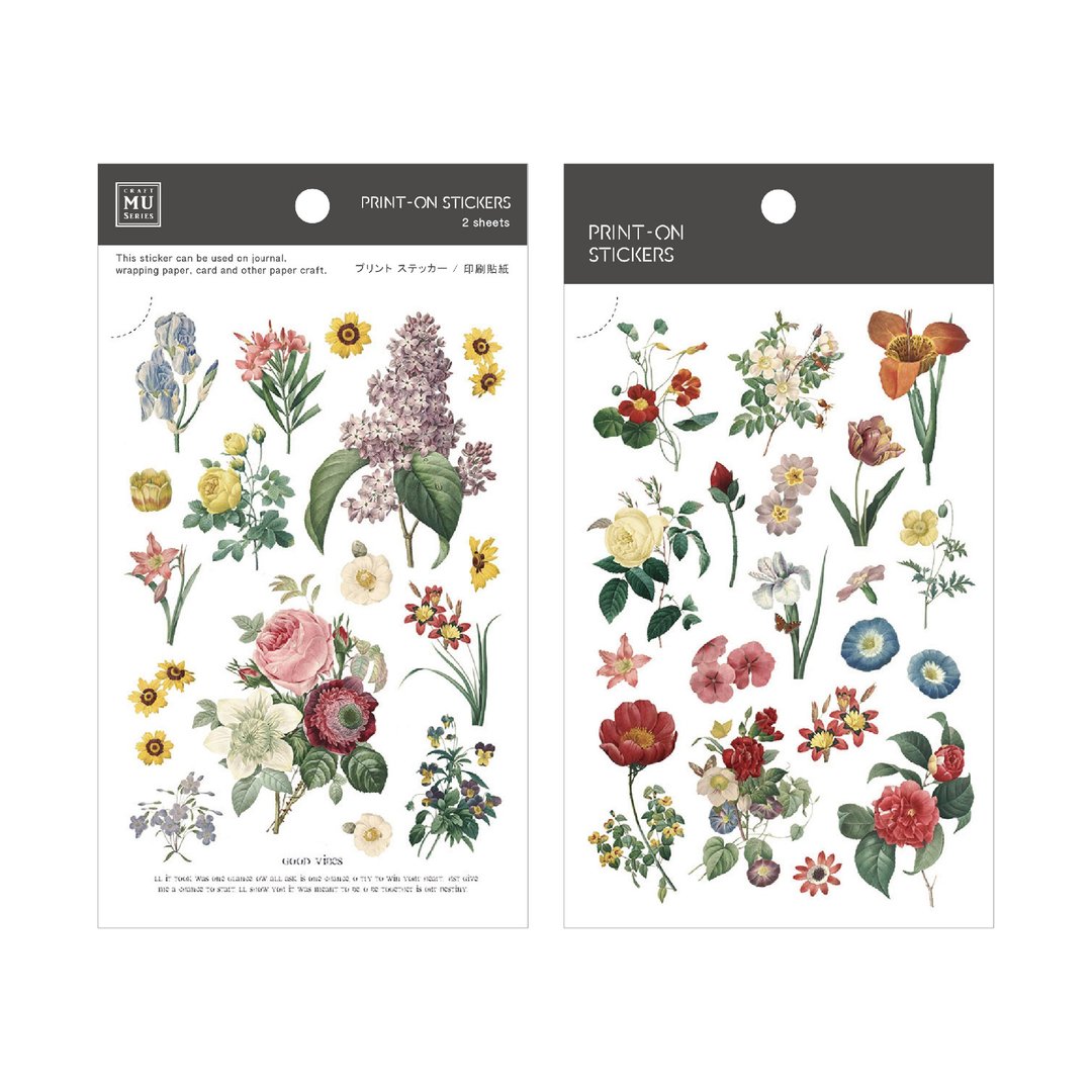 【Print-On Stickers 转印贴纸】no.46-复刻花卉 | 花草系列 - 贴纸 - 其他材质 红色
