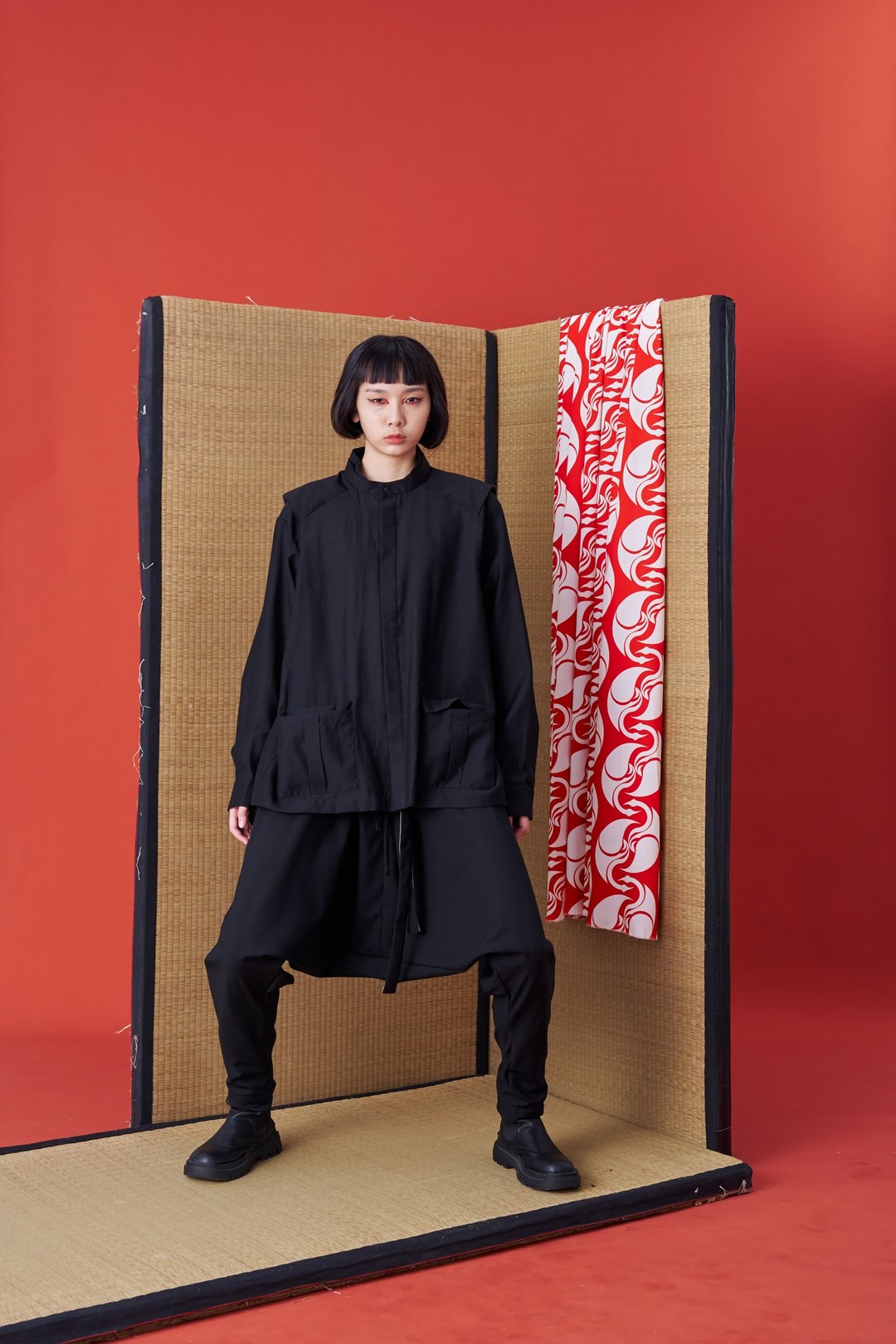 长袖衬衫/口袋衬衫/24AW-INF - 女装上衣 - 棉 黑色