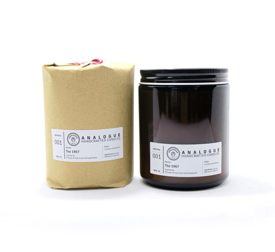 Analogue The 1967 Bee&Soy Wax Candle摇滚骚灵大豆香氛蜡烛 - 香薰/精油/线香 - 其他材质 咖啡色