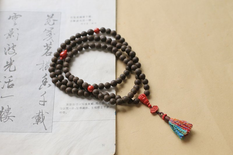 壹染指香品 | 108颗念珠 手搓古法龙涎香| 一物一图 | 收藏级 - 手链/手环 - 植物．花 黑色