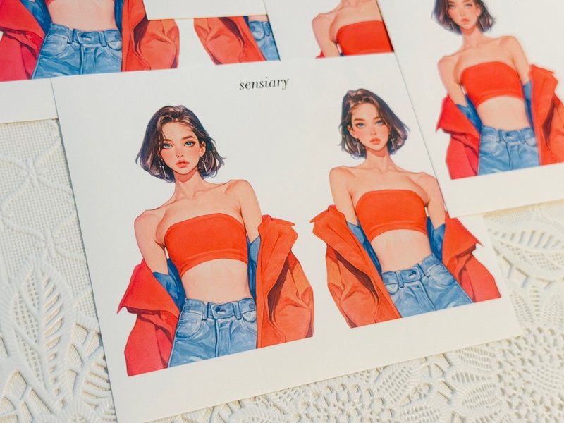 sensiary 性感都会女子贴纸 - 卡片/明信片 - 纸 