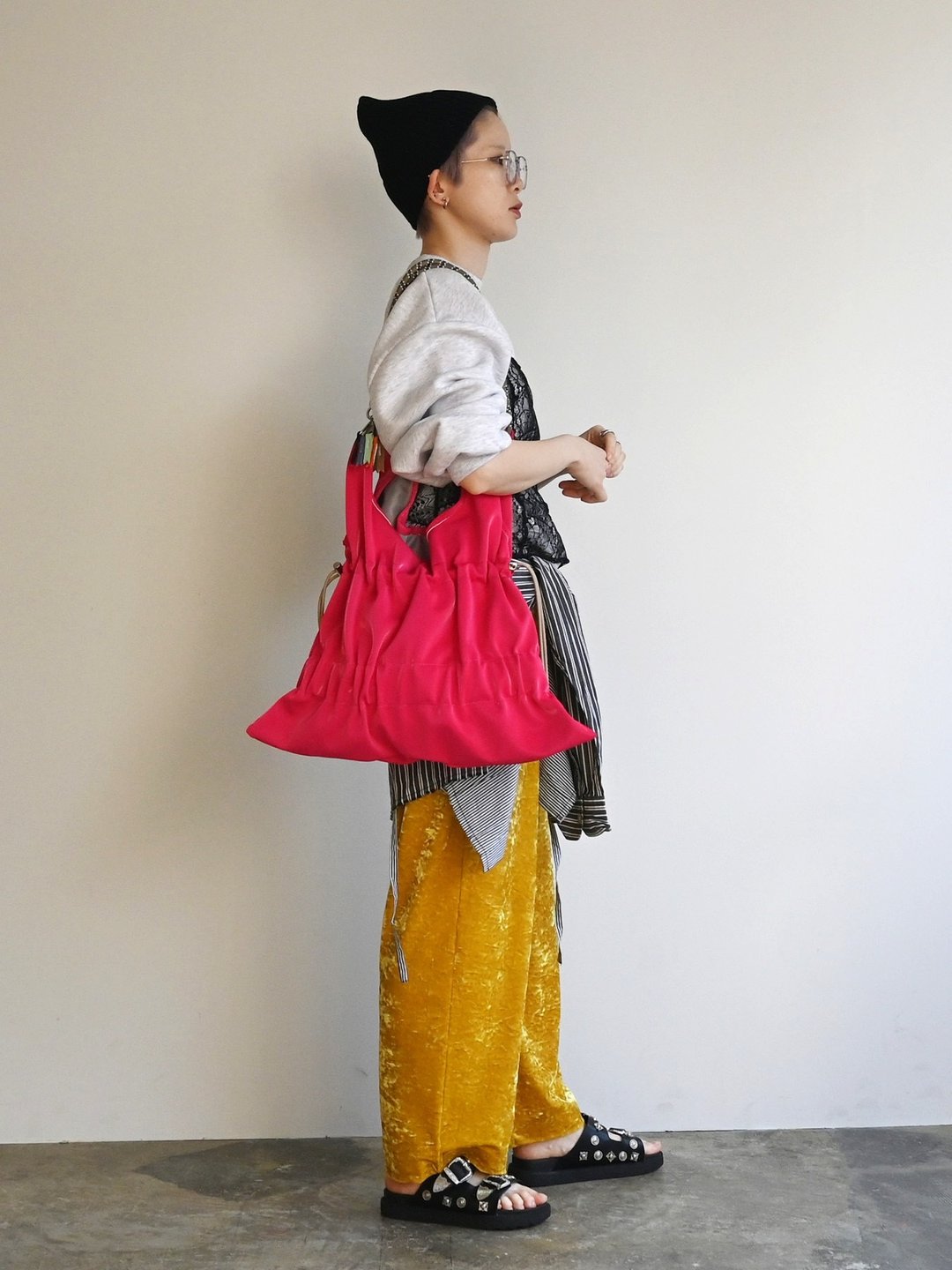 tiered code one shoulder (C26004) - 侧背包/斜挎包 - 聚酯纤维 多色