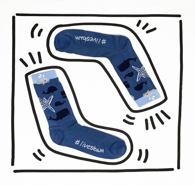 意大利Italy 潮流运动袜livesbam 意大利经典原创设计制造 WHALES - 袜子 - 其他材质 