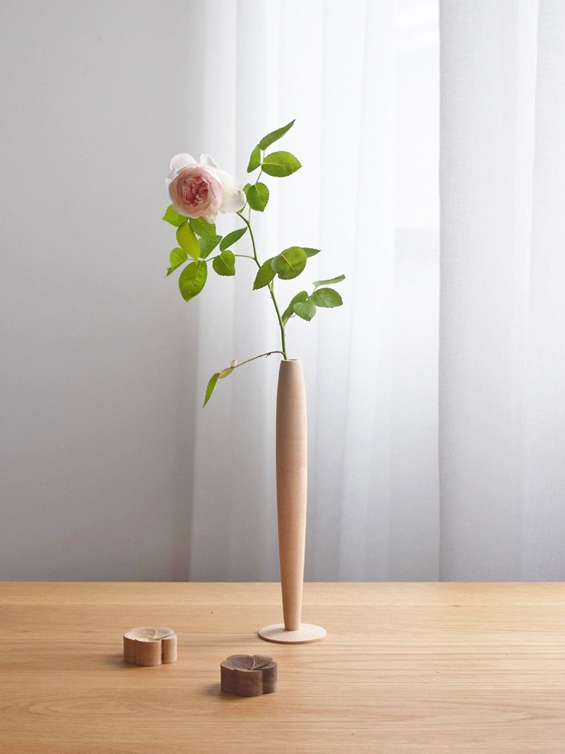 山舍 | 一枝花插 创意实木小清新干花试管摆件茶室禅意花器花瓶 - 花瓶/陶器 - 木头 