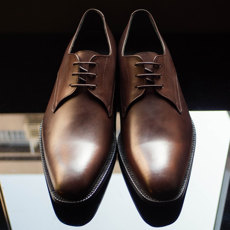 REGENT 素面三孔德比鞋-咖/ Plain Toe Derby-Brown - 男款皮鞋 - 真皮 咖啡色