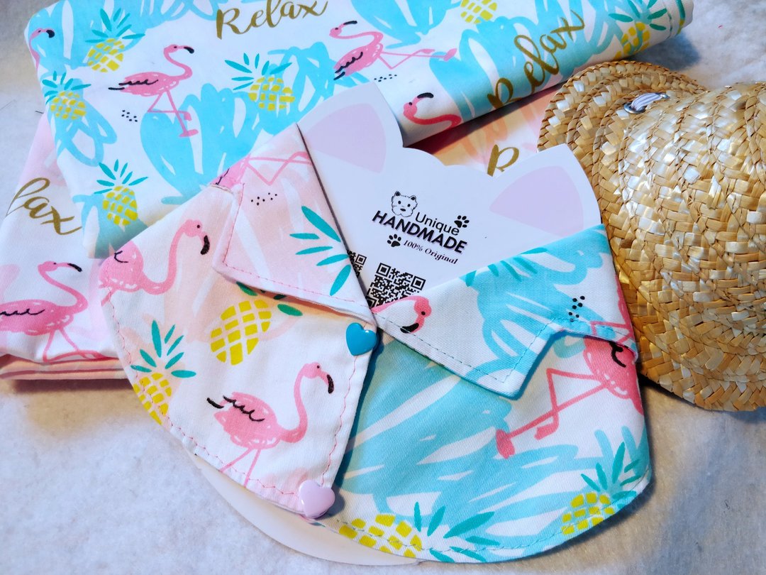 Summer Aloha 夏老威恤衫造型颈饰 宠物 猫犬 狗狗 颈项 collar - 衣/帽 - 棉 绿色
