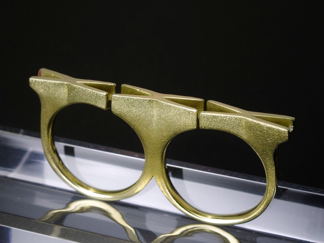 Japan Quality | Double Finger LOVE Ring KISS KISS KISS 18K - 戒指 - 其他金属 金色