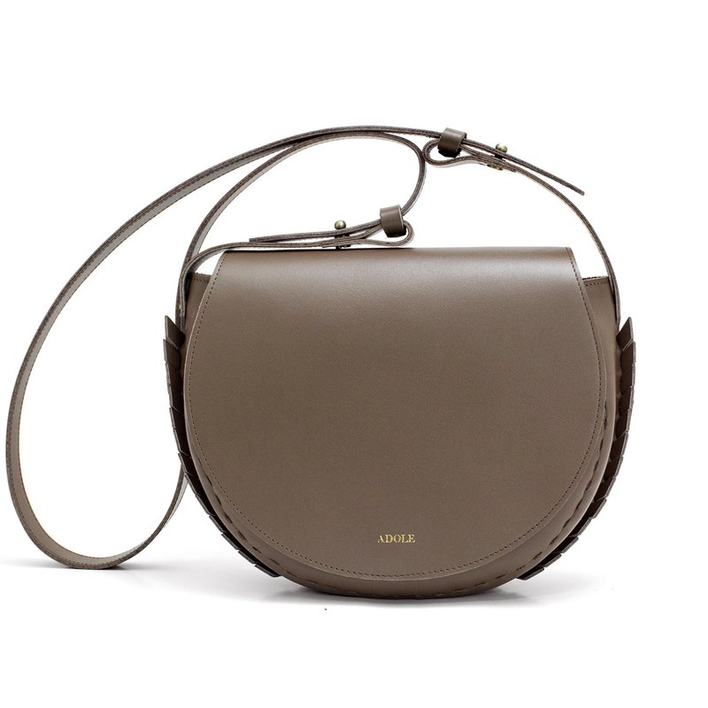 月桂编织-真皮斜背包/摩卡色 - 侧背包/斜挎包 - 真皮 卡其色