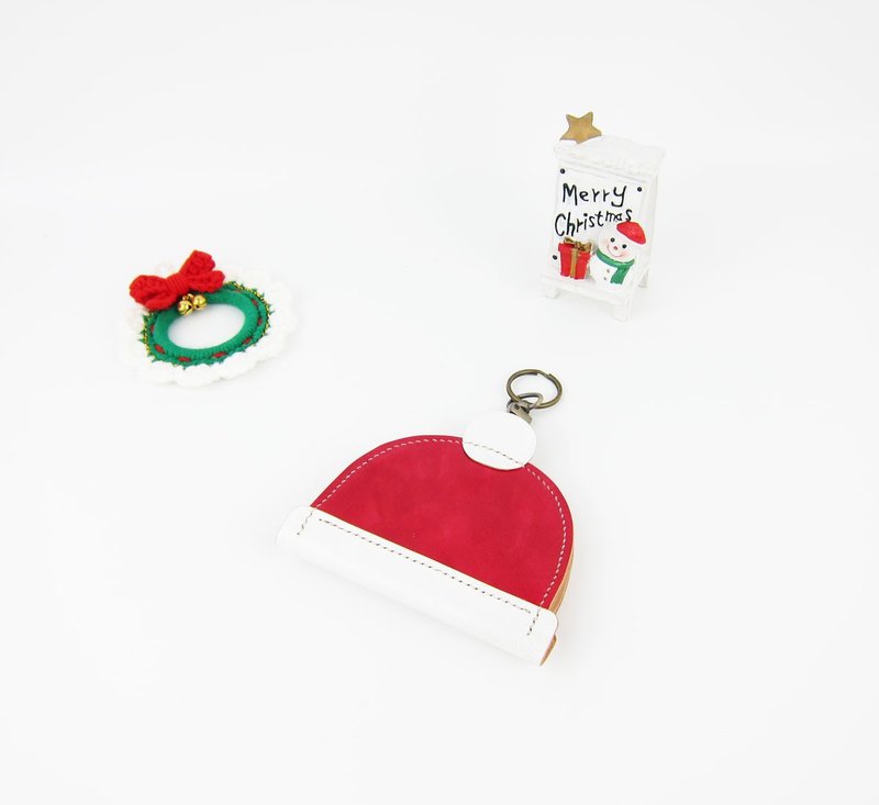 【圣诞节】圣诞帽零钱包 - 零钱包 - 真皮 红色