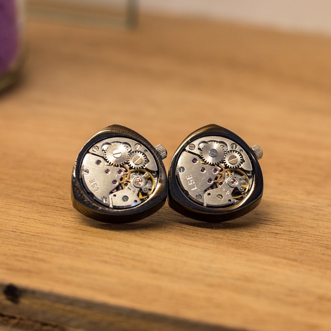 机械袖扣－三角形表芯袖扣  Mechanical Cufflink - 袖扣 - 其他金属 
