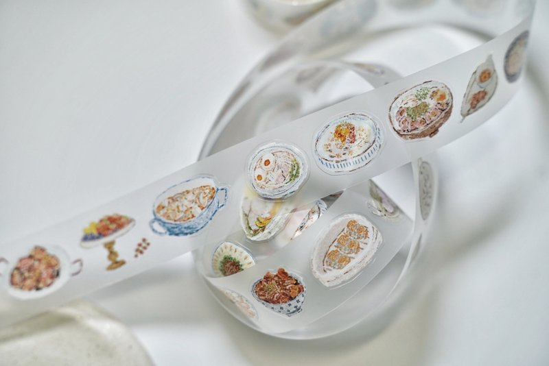 美味佳肴 中華料理 美食系列 塩系 PET 和紙膠帶 (kiss-cut) - 纸胶带 - 其他材质 多色