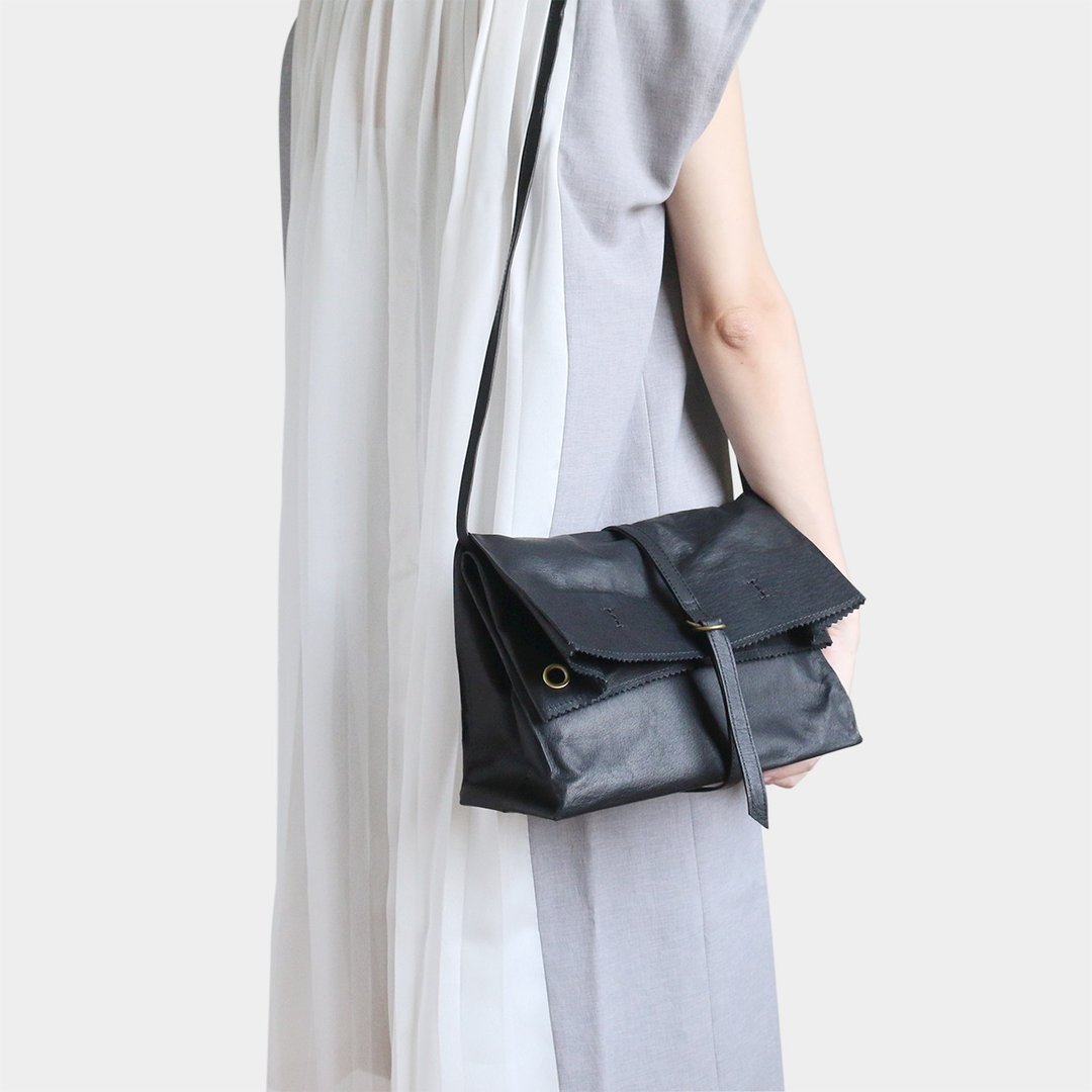 paper tote bag (s)：黑色 (三用包) - 手提包/手提袋 - 真皮 黑色
