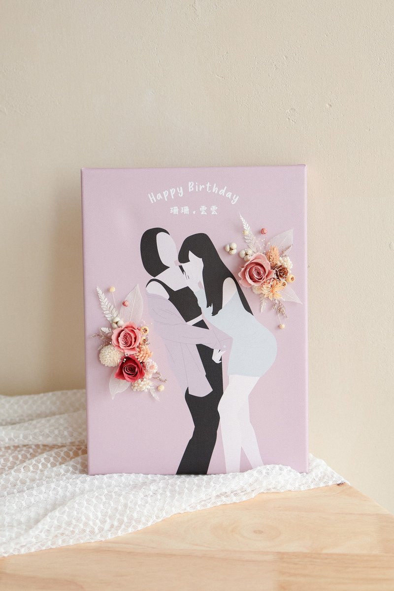 正好真好 x 不凋干燥花插画油画花框 - 画框/相框 - 植物．花 