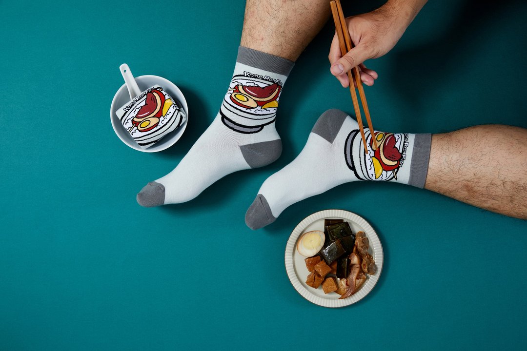 2双入-焢肉饭袜Kong Rou Fan SOCKS 2PRS 长袜|中筒袜|男女同款 - 袜子 - 棉 透明