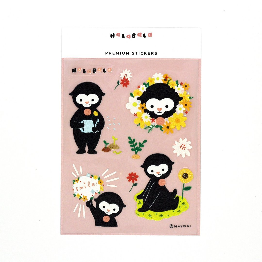 Halabala - 精选贴纸 - 花卉系列 - 贴纸 - 塑料 黑色